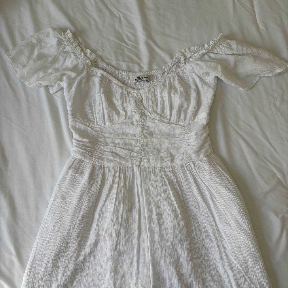 White Off-Shoulder Dress Shorts